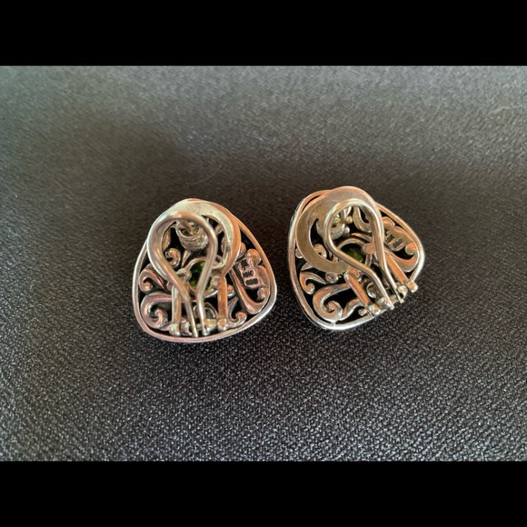 John Hardy 18k and SS peridot earrings - Picture 3 of 5